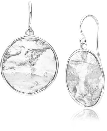 Ohrringe aus 925er-Sterlingsilber, strukturierte Scheibe, rund, oxidiert, stilvoll, hypoallergen, nickel- und bleifrei, handwerklich gefertigte Designer-Kollektion
