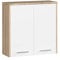 AKORD Hängender Badezimmerschrank FIN W60 2D 2-türig, B60 x H60 x T22,5 cm, Gewicht 18 kg | Sonoma-Eiche|Weiß