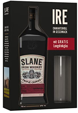 SLANE Irish Whiskey - vollmundig mit Karamell und einem Hauch von Chili - Geschenkset inklusive gratis Longdrinkglas- 0.7L/40% Vol.