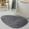 Teppich-Traum Waschbare Badezimmer Duschvorleger-Teppiche • rutschfest & weich • anthrazit, 80x120 cm Oval