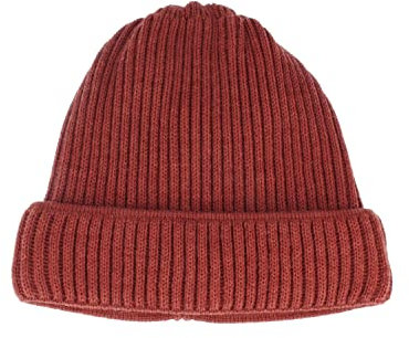 Breiter Strickmütze XXL für größere Köpfe, Wintermütze, Beanie aus Merinowolle, Rost, XXL
