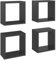 vidaXL Étagères Cube Murales 4 pcs, Supports Suspendus, Tablettes Flottantes, Meubles de Salon Salle de Séjour Maison Intérieur, Gris Brillant