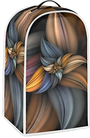 HUISEFOR Brown Flower Blender Cover Dust Proof Washable Small Appliance Cover, Durable Foldable Dust Cover Kitchen Decorations for Blender Food Processor juicer