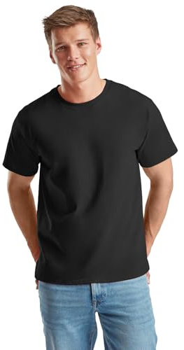 NetSetUK Men's Value Weight Short Sleeve T-Shirt Plain Crew Neck 100% Cotton Summer T Shirts for Men UK Size (S to XXL) Black