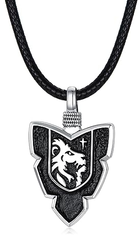 Pfeilspitze Halskette Sterling Silber Pfeil Löwe Kopf Anhänger Halskette Viking Vintage Schmuck Gothic Geschenke für Herren