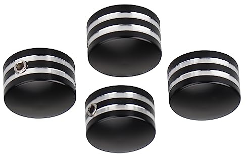 MASO 4 copribulloni per testa, compatibili con Harley-Davidson tutti i modelli Twin Cam, adatti per modelli Big Twin 1340 Evo, modelli Sportster, nero + cromato