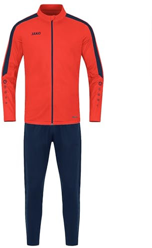 JAKO Kinder Trainingsanzug Polyester Power, Flame/Marine, 164