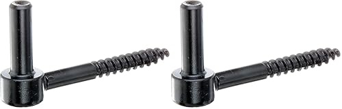 Alberts 306618 Kloben zum Einschrauben | J-Haken, mit angeschnittenem Gewinde | schwarzer Tauchlack | Dornmaß Ø12 mm | Länge 105 mm (Packung mit 2)