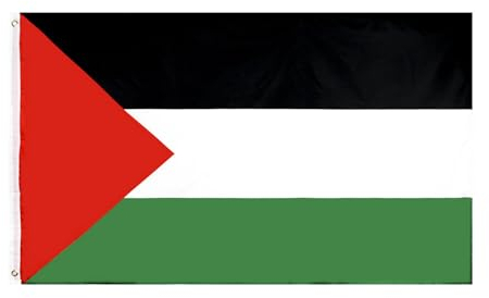 MOGADEE® Palestine Flagge, 90 * 150cm Palästina Fahne, Wetterfeste Palestine Flagge mit Messingösen, Waschbar Palestine Flagge, Geeignet für Innen- und Außendekorationen und Sportveranstaltungen