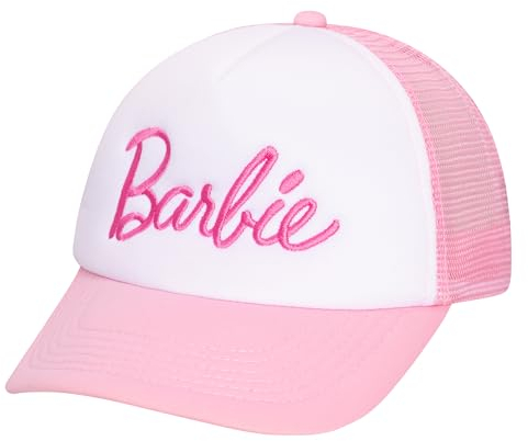 Barbie Baseball Cap for Women – Soft Cotton Womens Cap with Curved Brim – Adjustable Snapback Hot Pink Baseball Cap, Pink and White, One Size