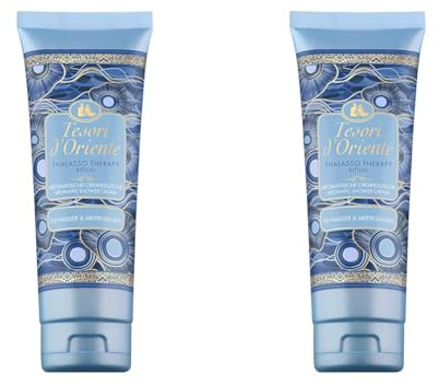 Tesori d'Oriente Cremedusche 'Thalasso', 250 ml, aromatisches Duschgel mit Fiji-Wasser & Meeresalgen, Duschcreme zur Körperpflege, Wellness-Ritual für Körper & Sinne (Packung mit 2)