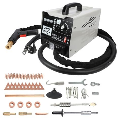 Máquina de soldadura por puntos, soldador extractor de abolladuras 2000 vatios 3500A 220V kit de reparación de abolladuras por puntos 6 modos Extractor de abolladuras de carrocería