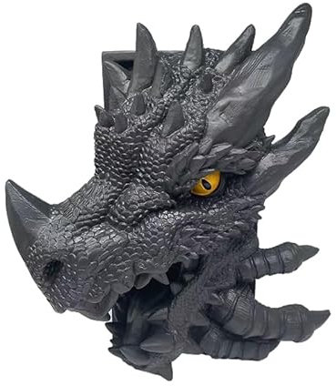 RUDFUZ Serre-livres en forme de dragon gothique en résine - Figurine décorative pour salon, étagères, bureau, cadeau d'anniversaire