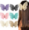 TOFBS 6 Stück Schmetterling Haarklammern Haarspangen Set Hohl Haarclips Starke Metall Feder Haargreifer Damen Mädchen Haaraccessoires