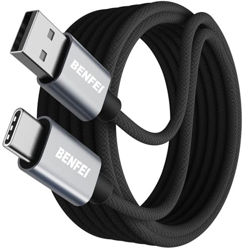 BENFEI Cable USB A USB C 2m QC 3.0 3A Carga Rápida, Silicona Antienredos, Compatible con iPhone 15 Pro, Samsung S21, Huawei, Xiaomi, Pixel, Android