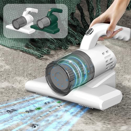 Generic Bed Vacuum Cleaner, 2400mAh Powerful Mattress Vacuum, 8KPa Handheld Vacuum with Double Beat Pulsation Pad for Bed, Sofa, Home, Office