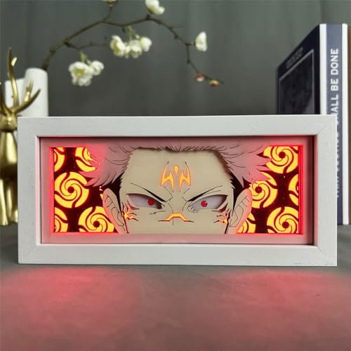 JJK Luce notturna Anime Gojo Satoru Carving Luce notturna Decorazione camera da letto RGB Luce Led Anime Fushiguro Megumi Personaggio dei cartoni animati Lampada da scrivania Regalo di compleanno