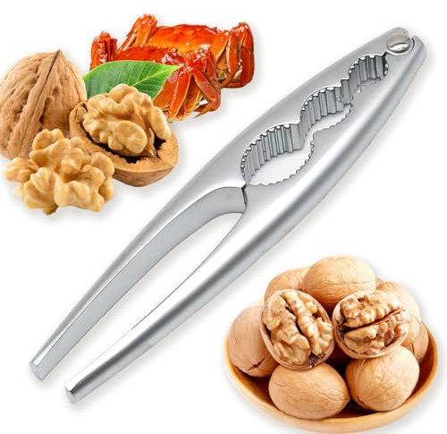 Xiujuers Casse Noix, Pince Casse Noix Manuel, Pince Casse Noisette, Casse-Noisette en Métal, Casse-Noix en Acier Inoxydable, Casses Noix, Convient Aux Noix, Amandes, Noisettes (A)
