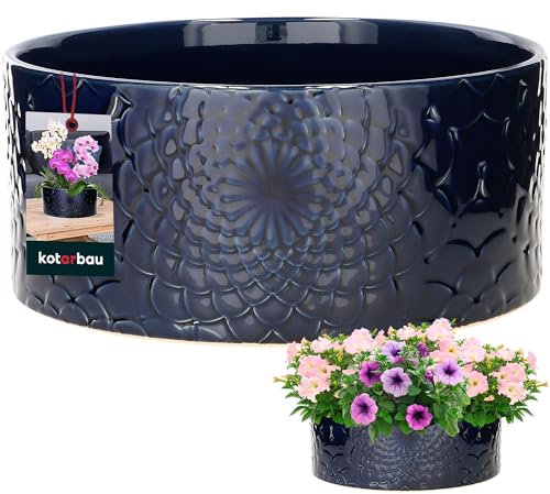 KOTARBAU® Pot de Fleur Ceramique émaillée 13 x 28 cm Bleu Cobalt|Cache Pot Ceramique Exterieur|Pot de Fleur Exterieur|Pot Plante Intérieur|Pot Fleurs Exterieur|Cache Pot Exterieur|Pot Fleur Extérieur