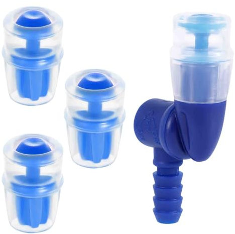 4-Teiliges Beißventil Ersatzset, Silikon Mundstück Ersatzzubehör Inkl 1 Düsenanschluss und 3 Düsen mit Blauem Kern für Trinkblase Kompatibel mit Camelbak