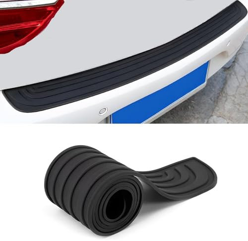 Auto Ladekantenschutz Folie aus Gummi für Audi A4 B9 Avant 2019- Stoßstangenschutz, Kratzschutz Lackschutzfolie Autozubehör,90cm×7cm