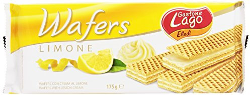 Lago 1968, Wafers 175g, Wafer con Vellutata Crema al Limone 77,5% con 3 Strati Friabili di Wafer (Confezione da 6)