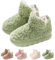 Accrue Winter Soft Warm Bootie Fleece Booties, Memory Foam Slip-On Booty Slipper, Women's Lovely Fleece Booties with Rubber Sole (Grün,36)