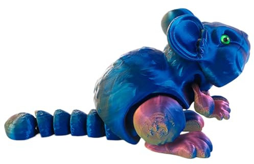 Berriphonia Flexibles Fidget-Tierspielzeug – beweglicher süßer Hamster | Desktop-Dekoration für Auto, Handpuppe und Heimdekoration, 14,9 x 5,9 x 9,9 cm