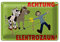 Achtung Elektrozaun | Lustiges Blechschild | Warnschild | 30 x 20cm