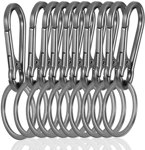 Nicphyn 10 Pezzi Moschettone Portachiavi, Moschettoni Portachiavi, Gancio Portachiavi, Portachiavi in Metallo con Moschettone, Moschettone Chiavi per Auto Chiave, Zaino, Viaggiare, Campeggio