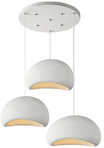 Wabi-Sabi Hängelampe, Hängeleuchten E27 Weißer Pendelleuchten Esstisch 3-Flammig Innenbeleuchtung Verstellbare Heimdekoration Für Schlafzimmer Deckenlampe Wohnzimmer Ceiling Light Über Esstisch,A1