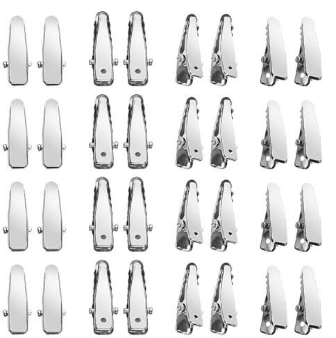 Lot de 200 mini pinces crocodiles en métal de 24 mm pour loisirs créatifs, barrettes unies, antidérapantes, accessoires de cheveux vierges pour femmes et filles
