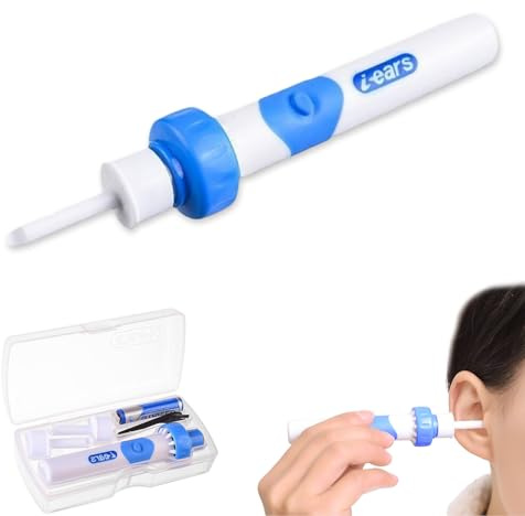 Ohrenschmalz-Sauger, Oro Clear, Ohrenschmalz Entferner Sauger, Ohrenschmalz Entfernen, Ear Cleaner mit 2 Waschbaren ErsatzköPfen und Batterie (1Pcs)