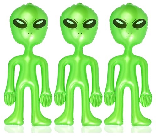 3 PCS Alien Aufblasbar, 55CM Halloween Alien Aufblasbar, Aliens Partydekorationen, Aliens Ballon, Geeignet für Halloween, Weltraum-Mottopartys, Dekorationen für Wissenschaftsmuseen