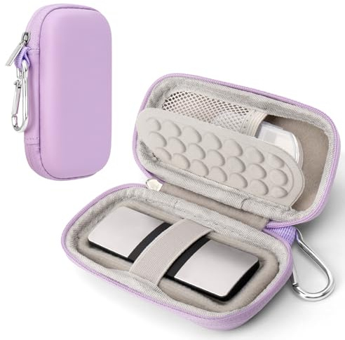 Linpr Funda para Monitor de frecuencia cardíaca Compatible con KardiaMobile 6L y 1L, Funda rígida de Viaje para Dispositivos de monitoreo de ECG personales AliveCor, Incluye Pastillero (Morado)