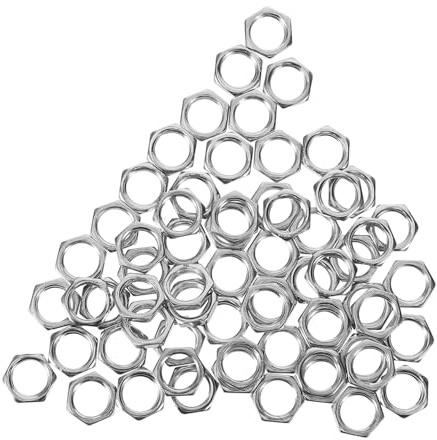Hemobllo Tuerca Hexagonal M8x1.0 Fina Galvanizada, Anillo De Retención Para Portalámparas, Soporte De Pantalla De Lámpara, 100 Piezas Para Reemplazo y Fijación Duradera