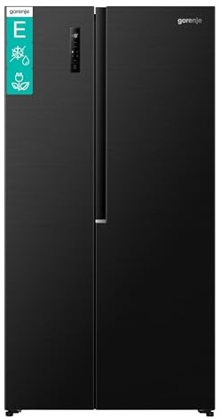 Gorenje NRS917E41BX Side-by-Side, 544L, PureFlat Serie, XXL Gefrierschulbladen, CrispZone, MultiFlow 360°, NoFrostPlus, Inverter-Kompressor,BxHxT: 91,1×178,6×61,5 cm, Matt Schwarz