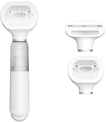 4-1 Dog Hair Vacuum Brush, Self Cleaning Slicker Brush for Grooming & Shedding, Removes Loose Hair, Dander, Undercoat & Tangles, Deshedding Grooming Tool for Dogs
