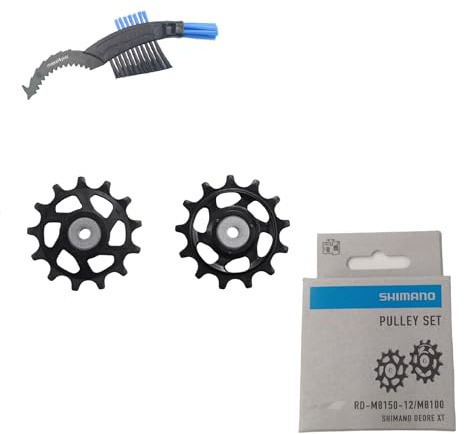 maxxi4you Shimano Deore XT Schaltrollensatz 12-Fach für RD-M8100-SGS/RD-M8150-SGS Schwarz inkl Fahrrad Kettenbürste