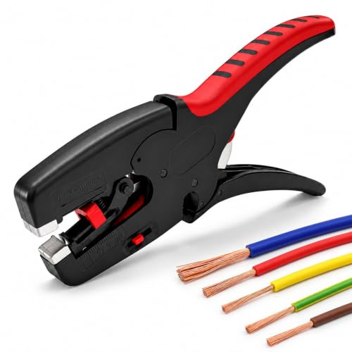 2-in-1 Abisolierzange Automatisch, Abisolierwerkzeug mit Schneid für Alle Gängige Kabel 0.03-10mm², Automatische Abisolierzange Leicht und Tragbar Wire Stripper für Elektrik, Automobil, Elektronik