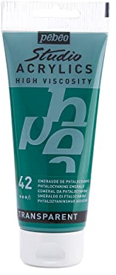 Pébéo - Acrílico Fine Studio - Pintura acrílica Esmeralda - Esmeralda de Phtalocianina - 100 ml