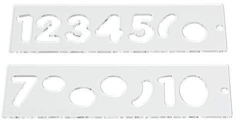 Trend Number Template Set for Sign Making with a Router, Clear Plastic Routing Templates with Trend Vogue Typeface, TEMP/NUC/57