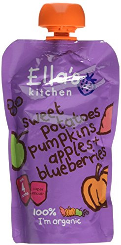 Ella's Kitchen Stage 1 From 4 Months Organic Sweet Potato, Pumpkin, Apple and Blueberries 120 g (Pack of 7)