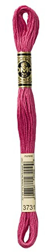 DMC Lichteffekte mit Stickerei Floss 8,7 m 12-Pack De rosa dunkelgrau (Very-dark-dusty-rose)