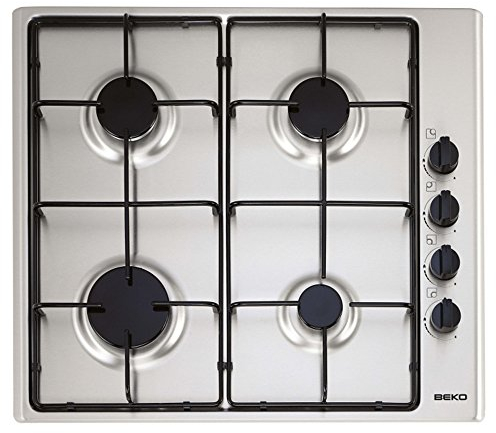 Beko HIZG64101SX - Encimera, 4 fuegos, inox, 60 cm
