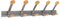 Alba PMV5 5 double patères Murale A Visser Gris Metal Et Bois Clair