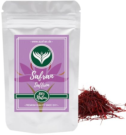 Azafran Safran Fäden, Premium Safranfäden ganz für Tee, Reis (Risotto), Paella 1g