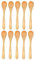 BambooMN Bamboo Spoons, Mini Salt Spoon/Tiny Wooden Spoons for Spices, 30pcs Carbonized Brown Oval 3.5