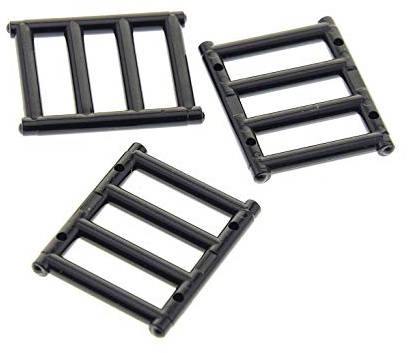 Bausteine gebraucht 3 x Lego System Gitter Zaun 1x4x3 schwarz (für Fenster 60594) 21137 71016 70413 10246 10247 62113
