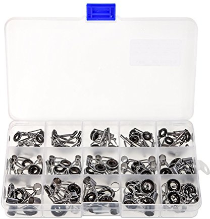 WINOMO 75pcs Angel Tipps-Reparatur-Set Angel Guides Edelstahl Süßwasser Meerwasser Rod Guides